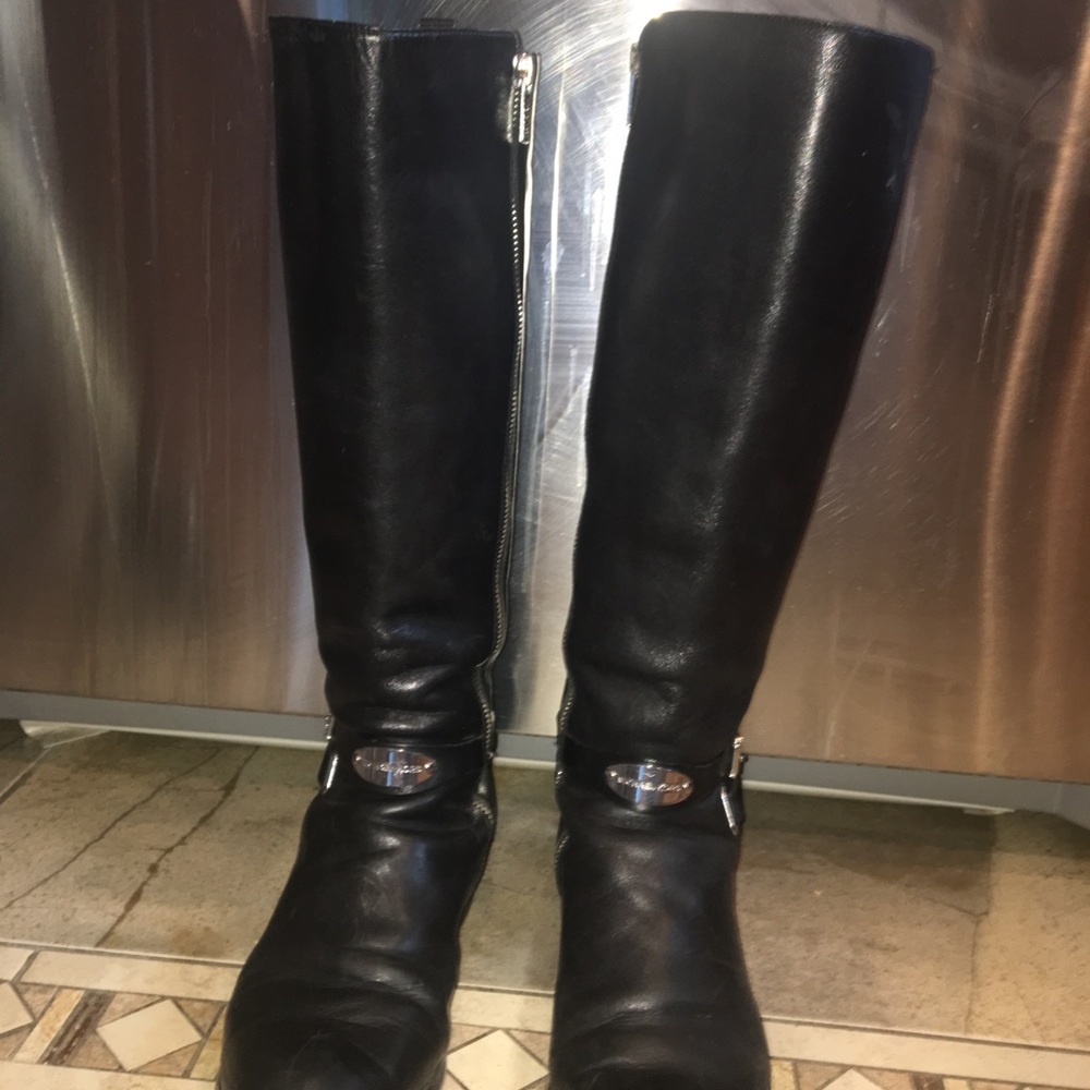 Michael Kors Riding Boots, black leather